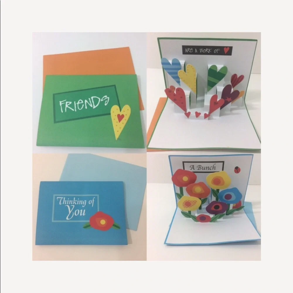 3 D Greeting cards Set of Four cards